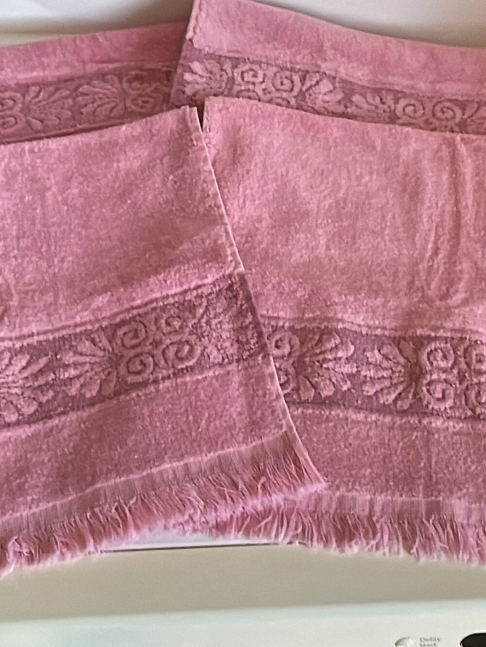 Vintage Cannon Set 4 Hand Towels Pink Dusty Rose Made In USA Classic Santa Cruz